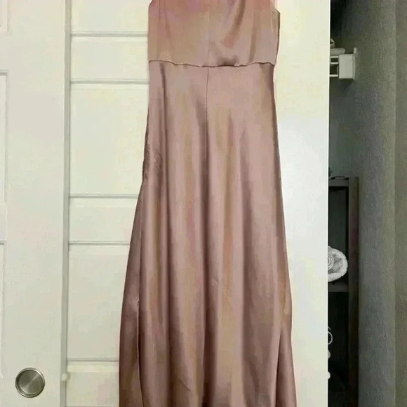 Revelry Skye Midi Satin Dress, Rose Quartz, Size 2 - Picture 6 of 10